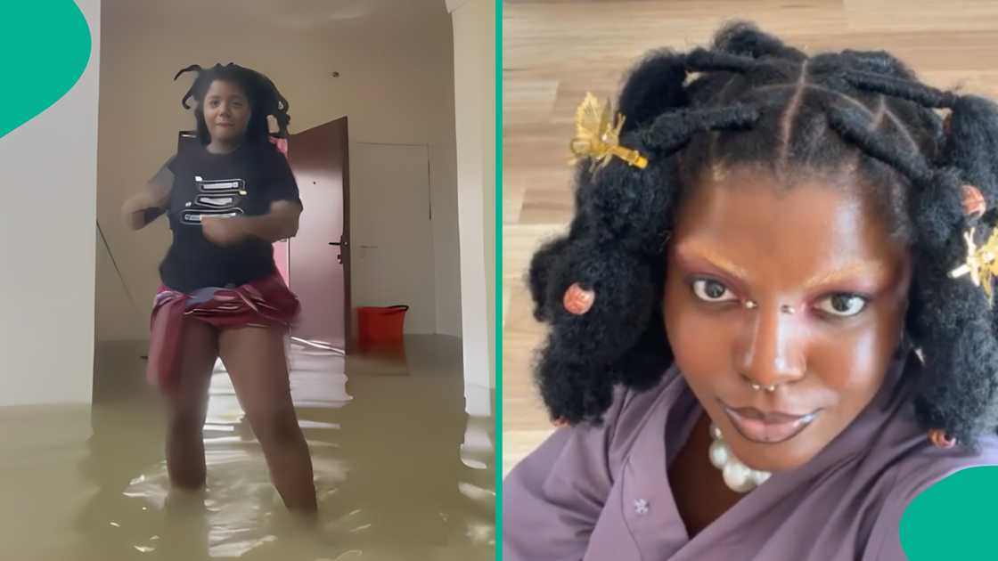 Lady shares video of herself dancing in her flooded Lekki apartment, worries people