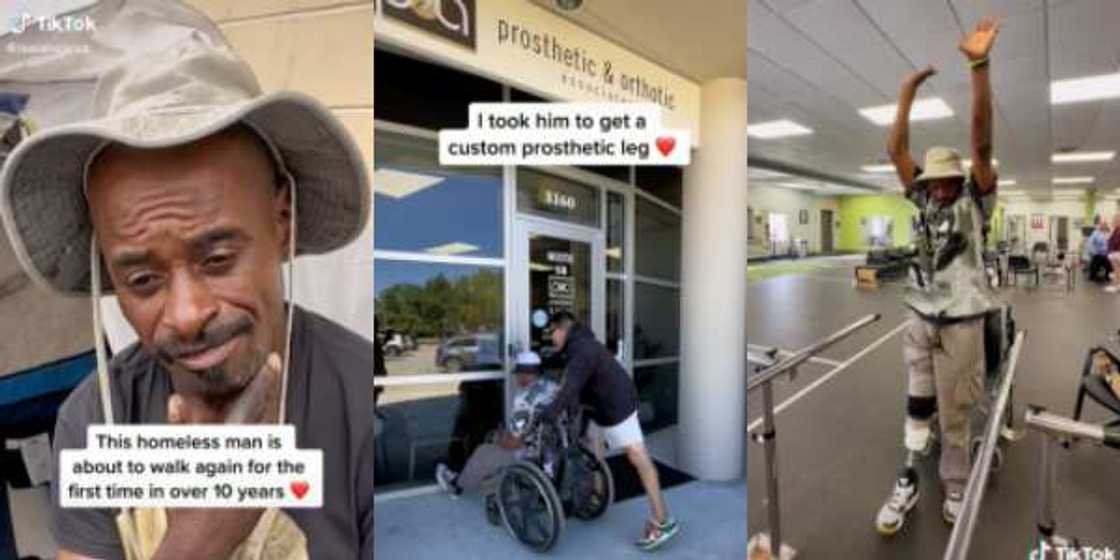 Reactions as Young Man Helps Homeless Man Walk Again Ten Years After Amputation Reactions as Young Man Helps Homeless Man Walk Again Ten Years After Amputation