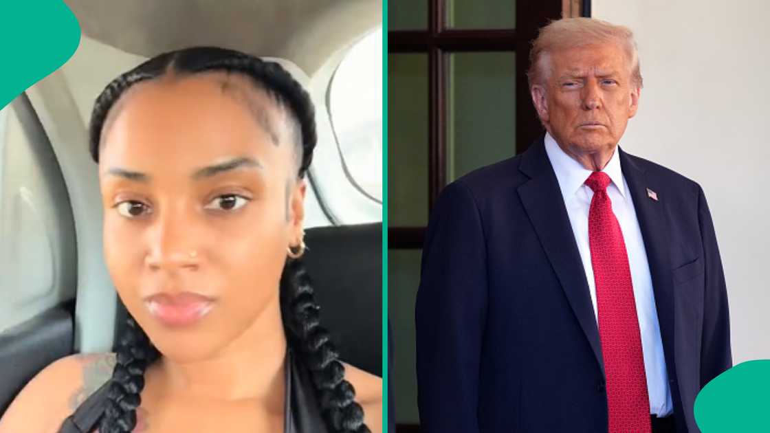 Lady reacts to threats by Donald Trump. Lady reacts to threats by Donald Trump.