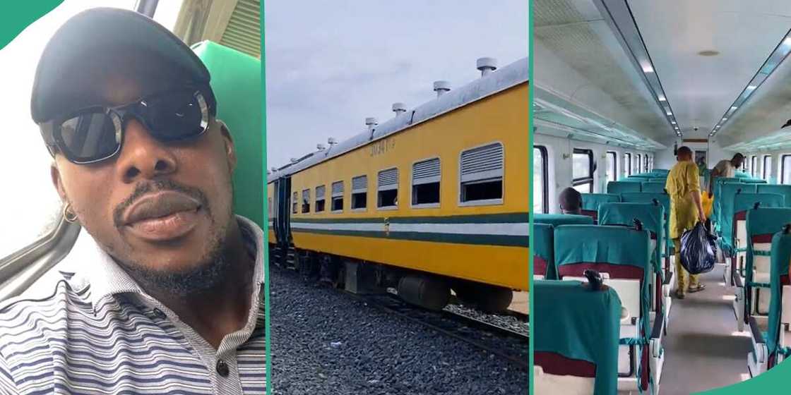 Man travelling on a train from Aba to Port Harcourt.