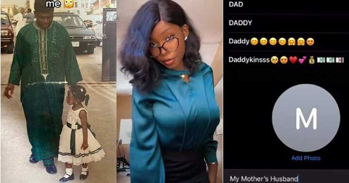 Lady renames dad's contact Lady renames dad's contact