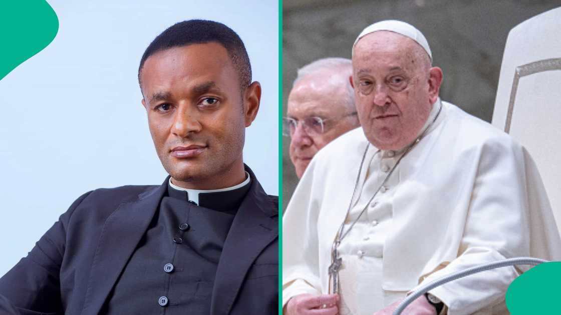Catholic priest prays for the recovery of Pope Francis. Catholic priest prays for the recovery of Pope Francis.