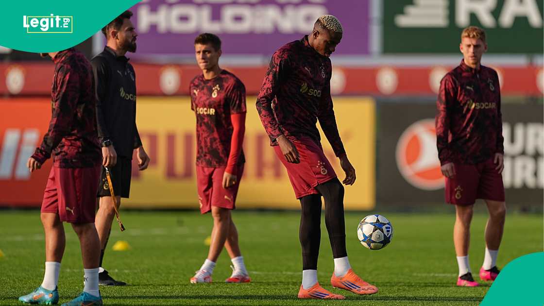 Victor Osimhen, Galatasaray, Kerembugaz Oktay Metin facilities, Istanbul, Turkiye, UEFA Champions League. Victor Osimhen, Galatasaray, Kerembugaz Oktay Metin facilities, Istanbul, Turkiye, UEFA Champions League.