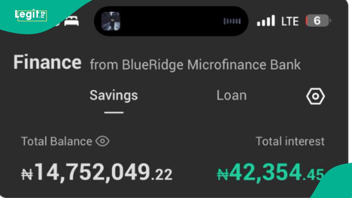 Man shows how much he has saved in his Opay app. Man shows how much he has saved in his Opay app.
