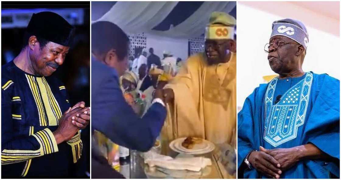 King Sunny Ade and Tinubu at an event