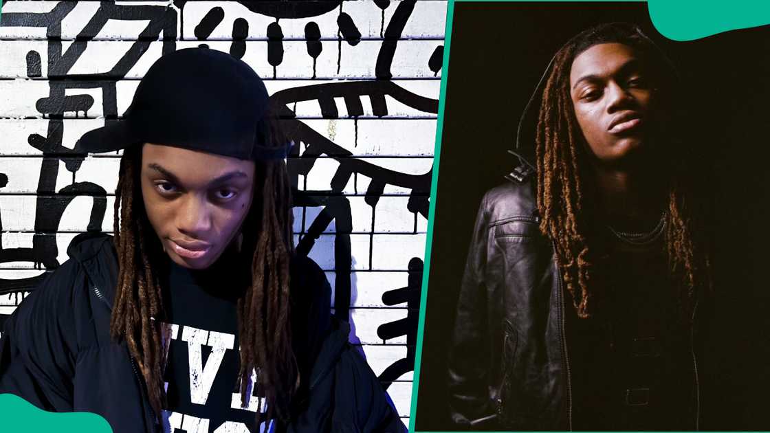 BabySantana at a backstage before a performance (L). The rapper poses for a photo (R) BabySantana at a backstage before a performance (L). The rapper poses for a photo (R)