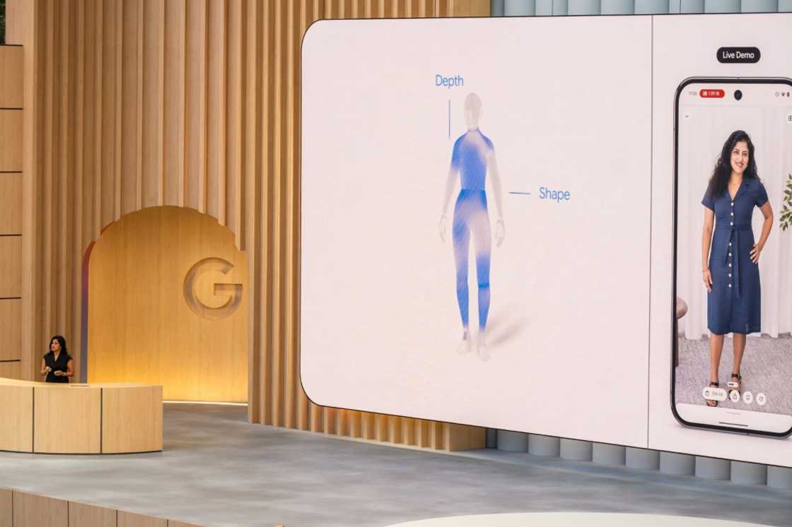 Google advertising and commerce vice president Vidhya Srinivasan shows a new shopping feature that uses artificial intelligence to enable people to virtually try on clothes using their own pictures of themselves Google advertising and commerce vice president Vidhya Srinivasan shows a new shopping feature that uses artificial intelligence to enable people to virtually try on clothes using their own pictures of themselves