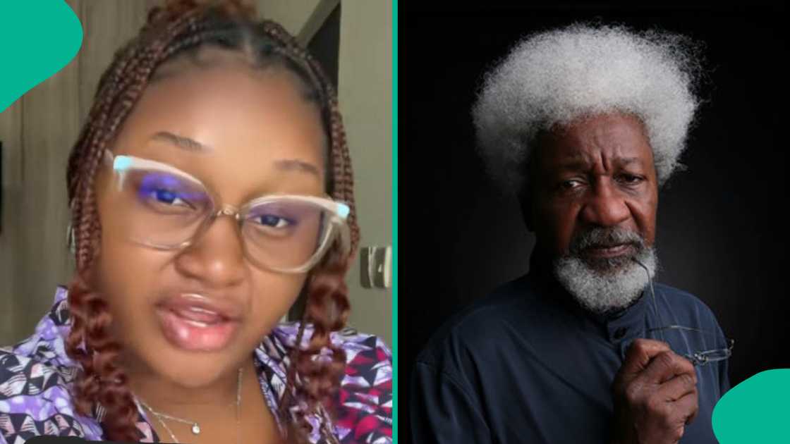 Lady captures moment she met Professor Wole Soyinka at Akwa Ibom state. Lady captures moment she met Professor Wole Soyinka at Akwa Ibom state.
