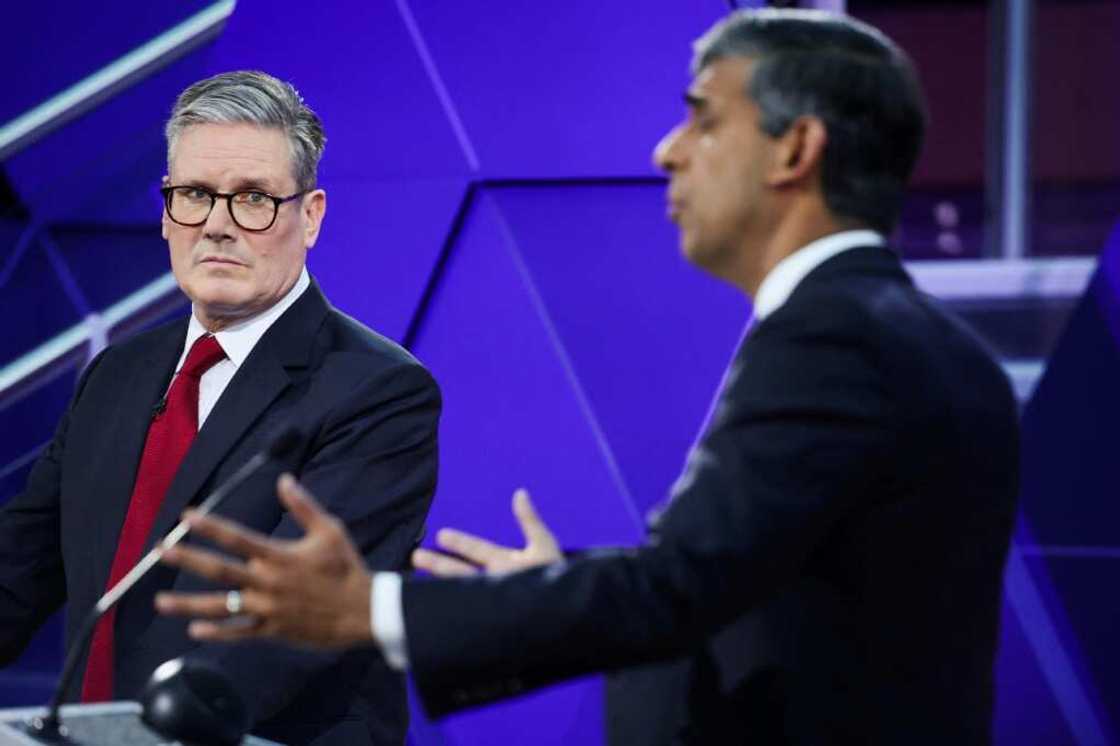 Traders will be following the UK general election Thursday, in which the Labour Party of Keir Starmer (L) is expected to win a landslide against Prime Minister Rishi Sunak (R) and his Conservative Party Traders will be following the UK general election Thursday, in which the Labour Party of Keir Starmer (L) is expected to win a landslide against Prime Minister Rishi Sunak (R) and his Conservative Party