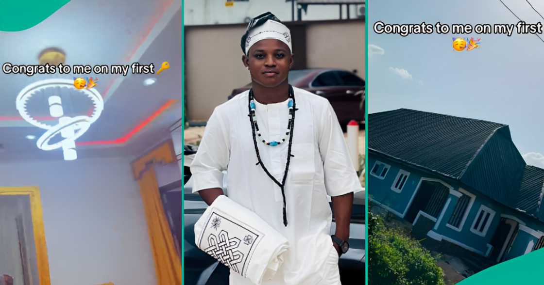 Nigerian Man Builds First House, Shares Video of Construction Process and Beautiful Interior