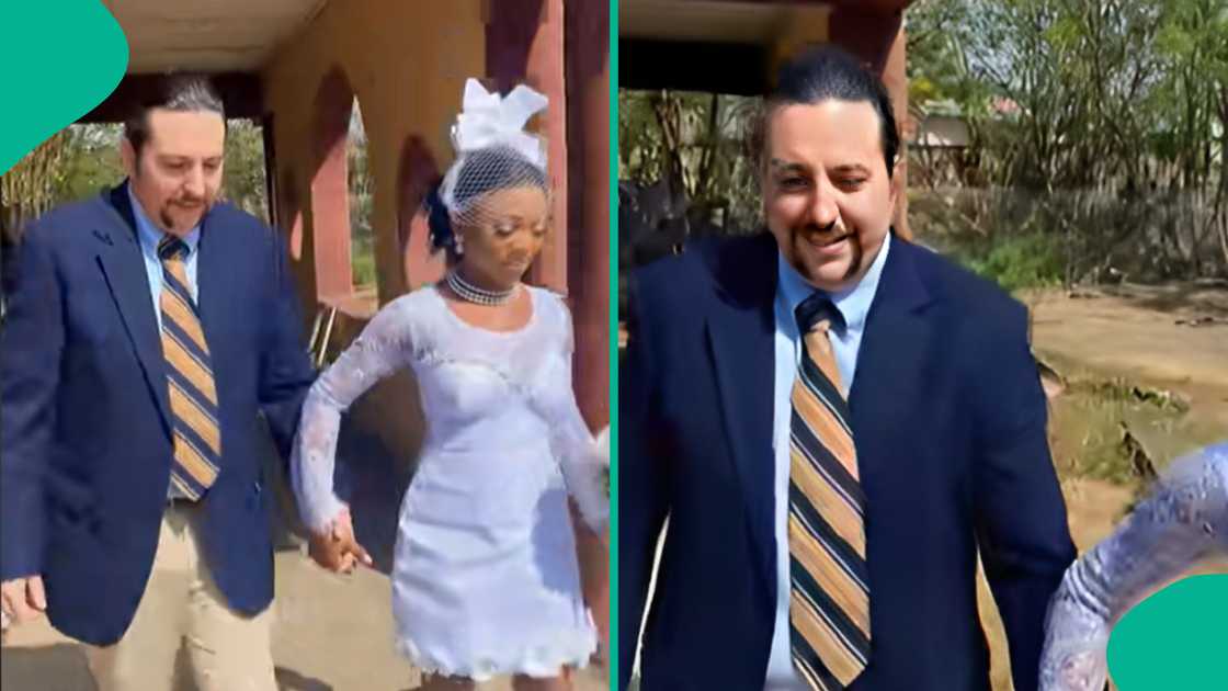 Nigerian lady marries an Oyinbo man, shows him off online. Nigerian lady marries an Oyinbo man, shows him off online.