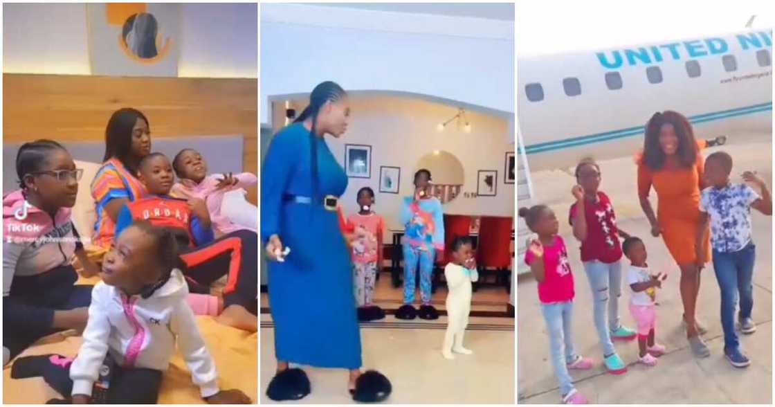 Mercy Johnson and kids. Mercy Johnson and kids.