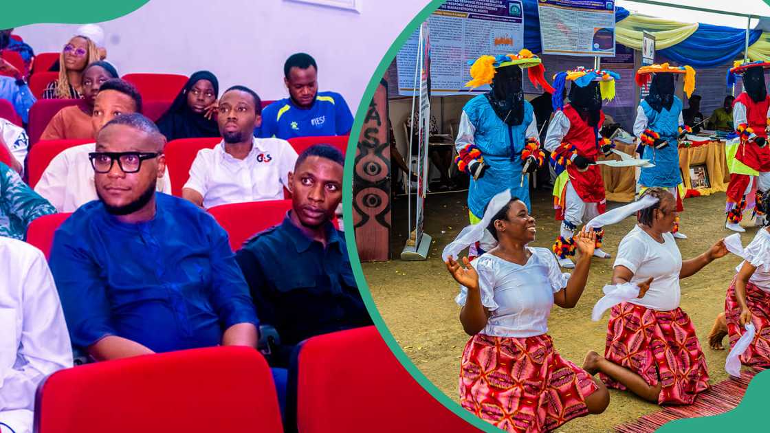 UI students attending a conference and some students performing a cultural dance