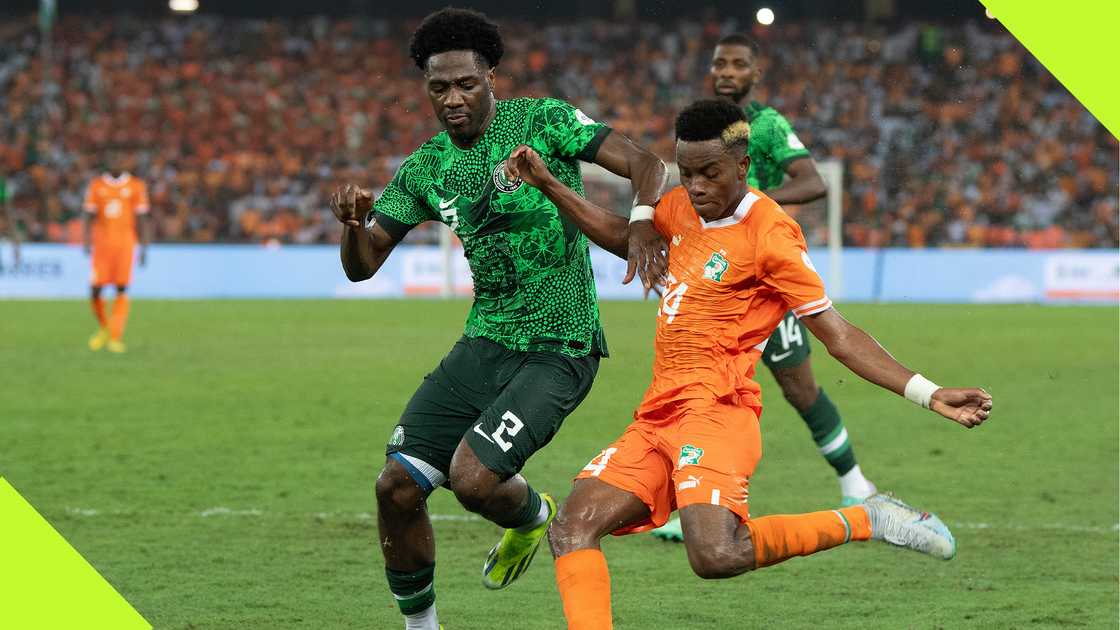Ola Aina, Simon Adingra, Kelechi Iheanacho, Nigeria, Ivory Coast, AFCON 2023 final. Ola Aina, Simon Adingra, Kelechi Iheanacho, Nigeria, Ivory Coast, AFCON 2023 final.