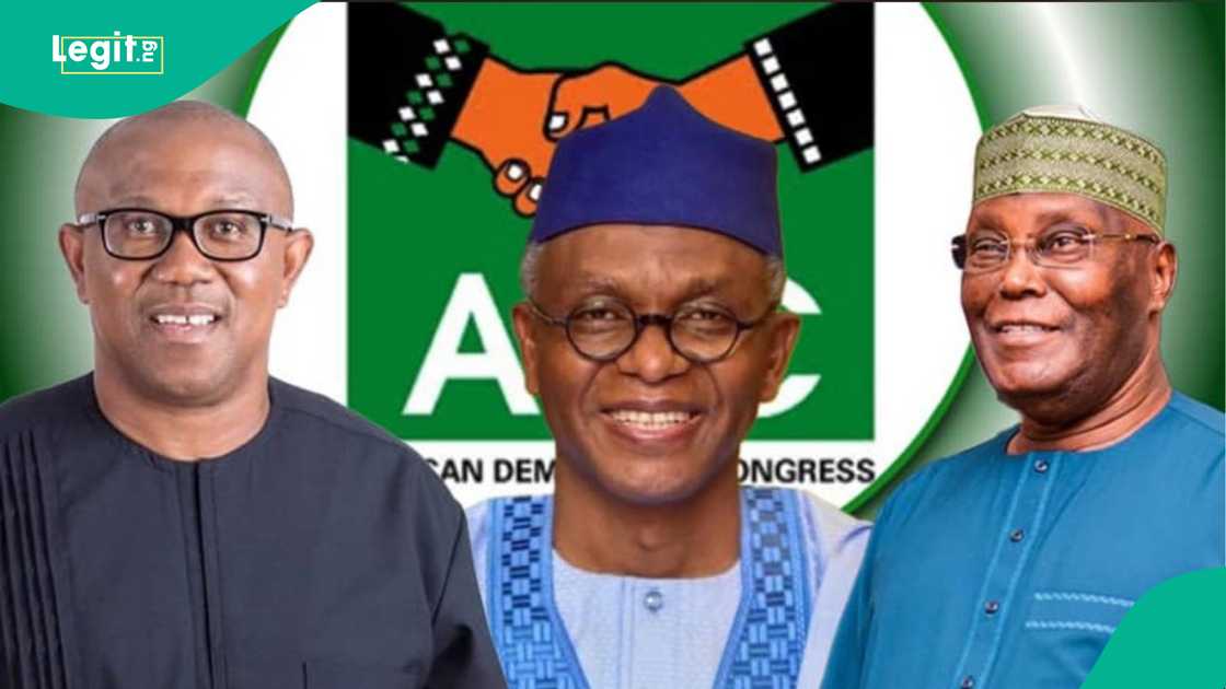 PDP's Atiku Abubakar, LP's Peter Obi, and SDP's Nasir El-Rufai reportedly adopt the African Democratic Congress (ADC) as a coalition platform to challenge President Bola Tinubu in the 2027 election. PDP's Atiku Abubakar, LP's Peter Obi, and SDP's Nasir El-Rufai reportedly adopt the African Democratic Congress (ADC) as a coalition platform to challenge President Bola Tinubu in the 2027 election.