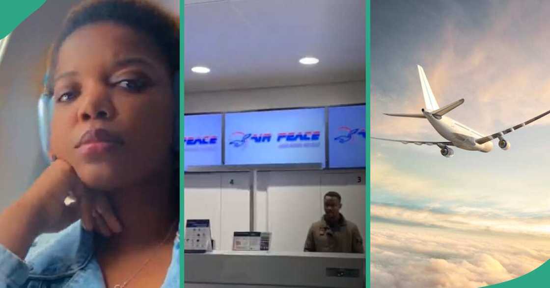 Lady who flew with Air Peace from London to Lagos.