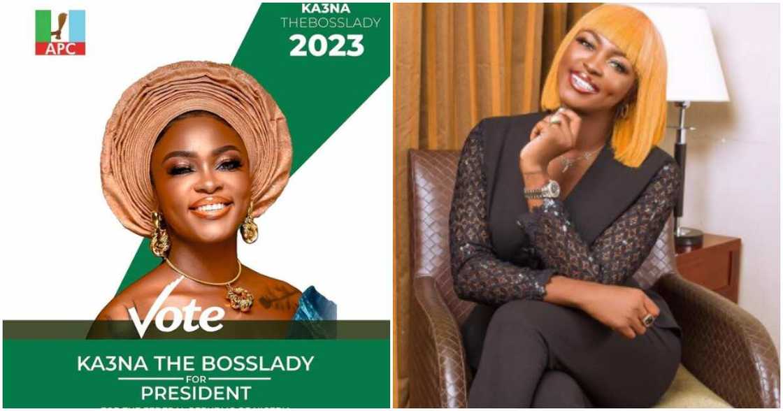 BBNaija's Ka3na drops campaign poster BBNaija's Ka3na drops campaign poster