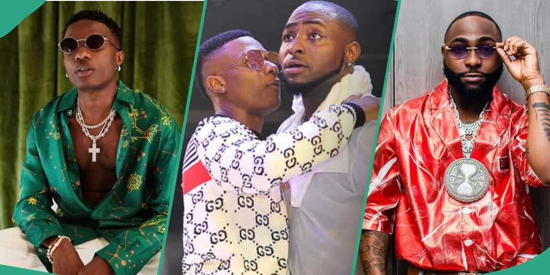 Wizkid and Davido hug passionately