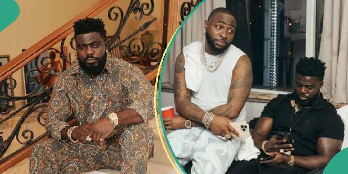 Nigerian singer Davido and aide Lati Nigerian singer Davido and aide Lati