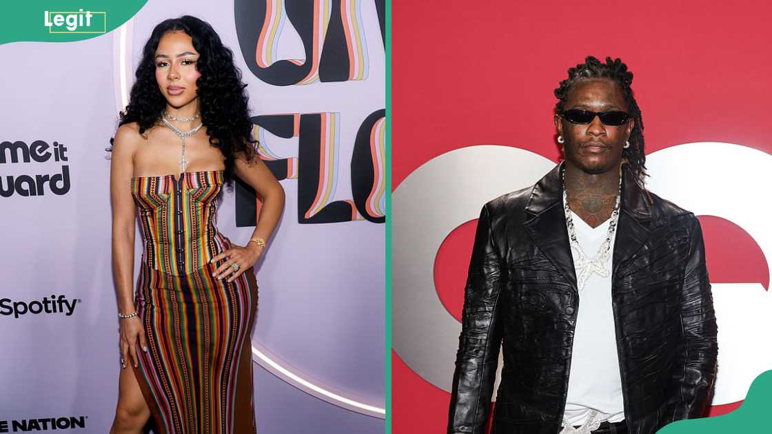 Mariah the Scientist poses for a photo. Young Thug attends an event Mariah the Scientist poses for a photo. Young Thug attends an event