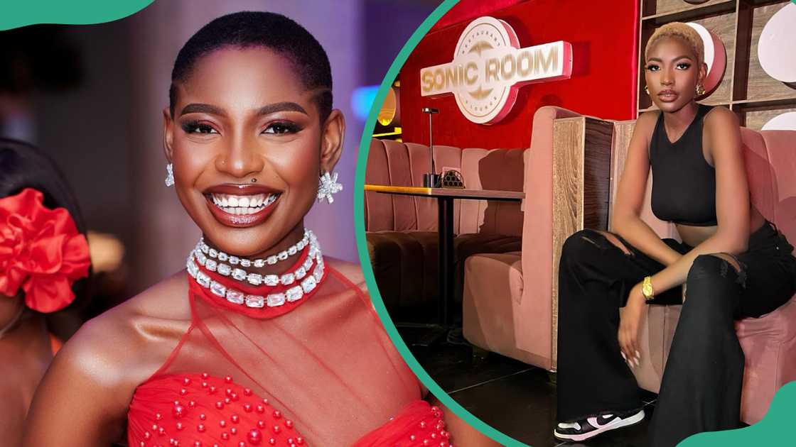 Joanna from BBNaija smiling (L). Joanna at the Sonic room (R). Photo: @nenu_jae on Instagram Joanna from BBNaija smiling (L). Joanna at the Sonic room (R). Photo: @nenu_jae on Instagram