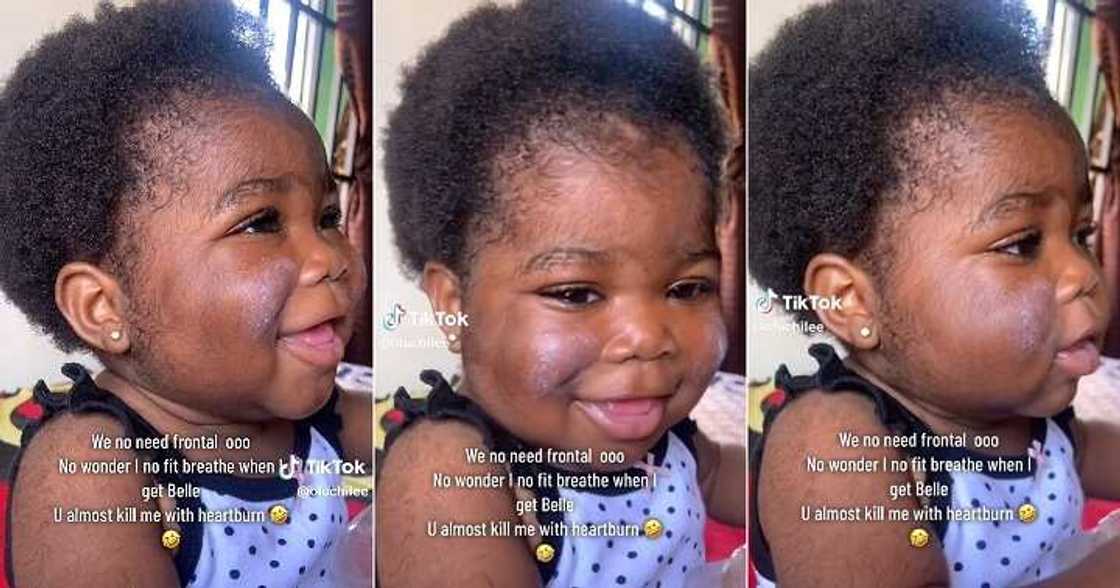 Mum shows off her little daughter with full hair Mum shows off her little daughter with full hair