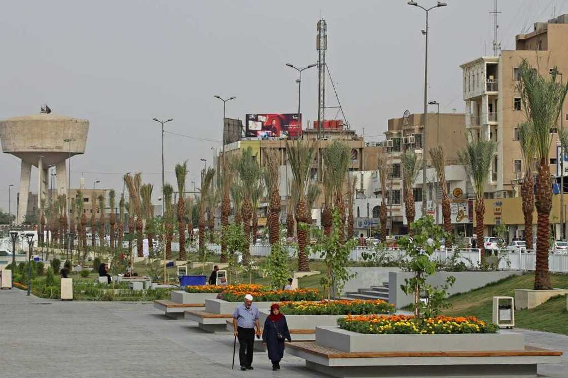 Alongside the monument, a previously abandoned promenade has been paved and planted with gardens of flowers and palm trees Alongside the monument, a previously abandoned promenade has been paved and planted with gardens of flowers and palm trees