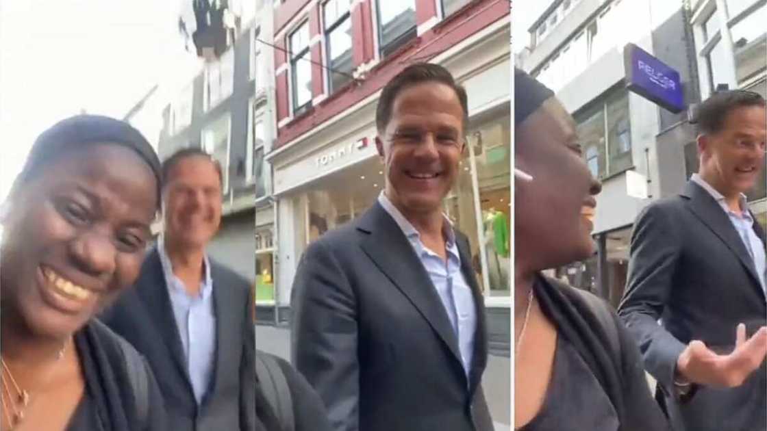 Woman meets the President of Netherland on the street Woman meets the President of Netherland on the street