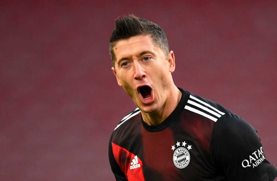 Robert Lewandowski in action for Bayern Munich Robert Lewandowski in action for Bayern Munich