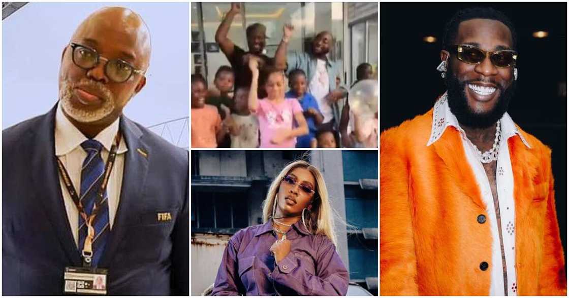 Amaju Pinnick, Burna Boy, Davido, Tiwa Savage Amaju Pinnick, Burna Boy, Davido, Tiwa Savage
