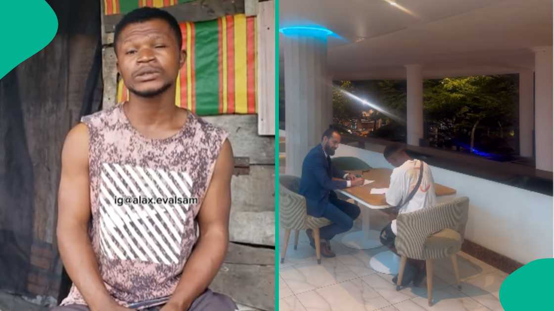 Fish pie seller Alax Evalsam signs as an artist with Eko Hotel. Fish pie seller Alax Evalsam signs as an artist with Eko Hotel.