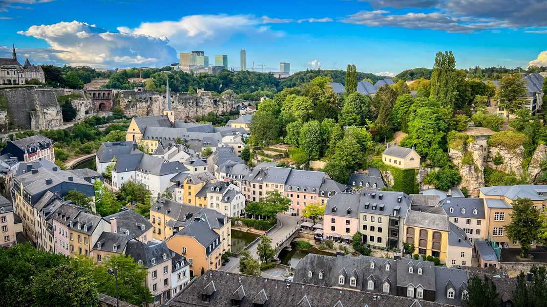 High-angle view of buildings in the city, Luxembourg City, Luxembourg High-angle view of buildings in the city, Luxembourg City, Luxembourg