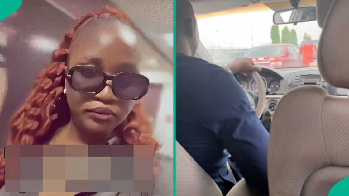 A lady who booked a ride shares what she saw inside the car.