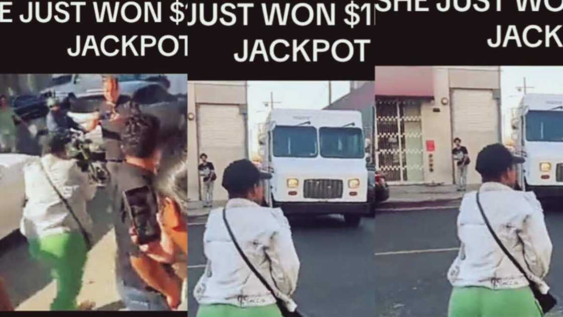 Woman receives the news of winning 800 billion naira Woman receives the news of winning 800 billion naira