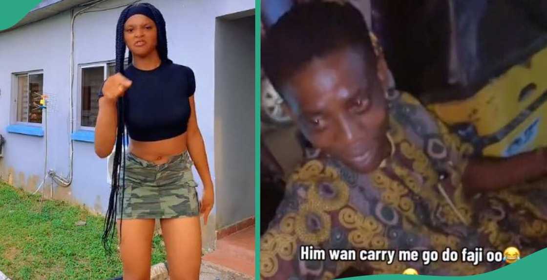 Lady amused as keke driver toasts her Lady amused as keke driver toasts her