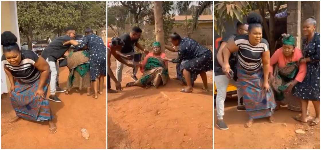 Old woman joins DropItChallenge on Tiktok Old woman joins DropItChallenge on Tiktok