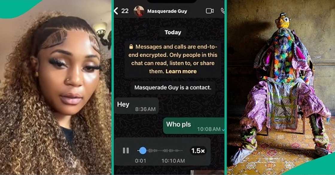 Lady who gave her phone number to masquerade posts chat with him Lady who gave her phone number to masquerade posts chat with him