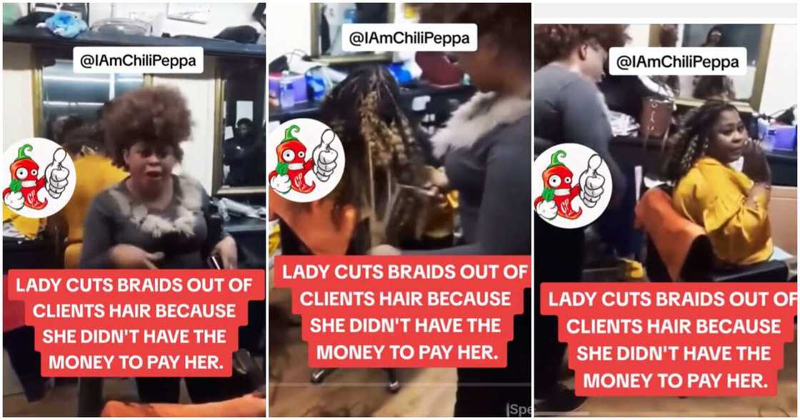 Hairstylist cuts hair she made after client said she can't pay for it Hairstylist cuts hair she made after client said she can't pay for it