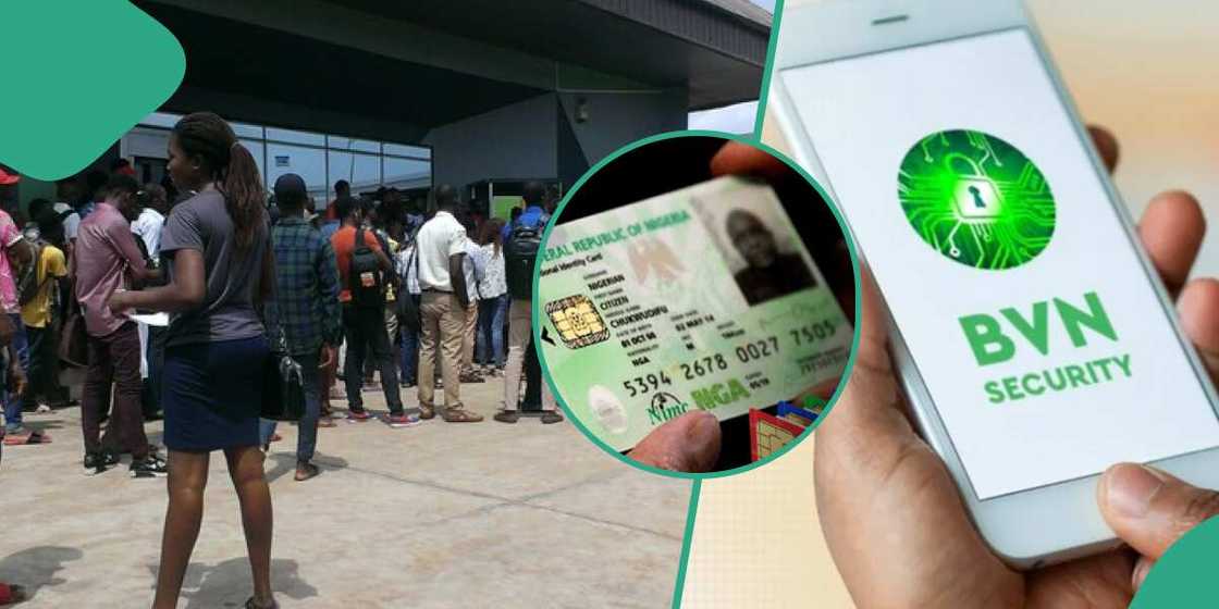 Nigerians queue at a bank Nigerians queue at a bank
