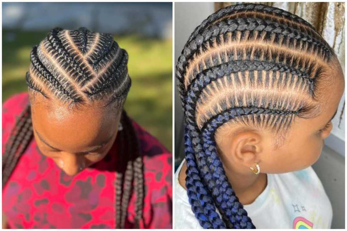 All back stitch braids