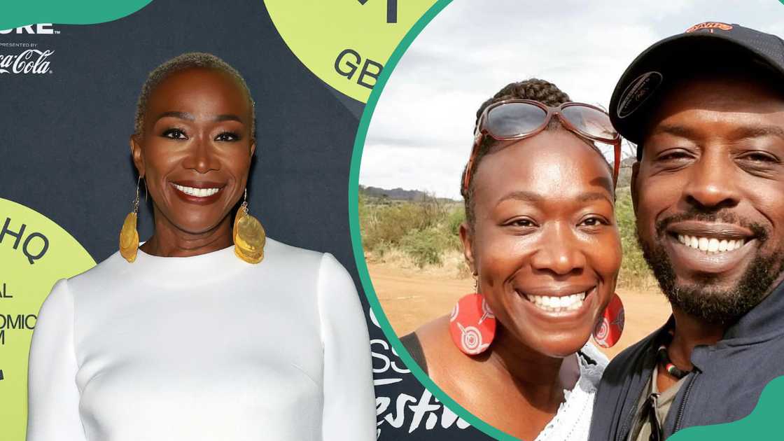 Joy Reid attends the ESSENCE Festival of Culture and she and her spouse take a selfie together