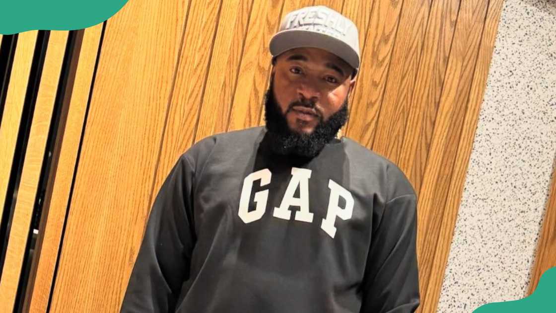 Sam Larry in a GAP sweatshirt. Sam Larry in a GAP sweatshirt.