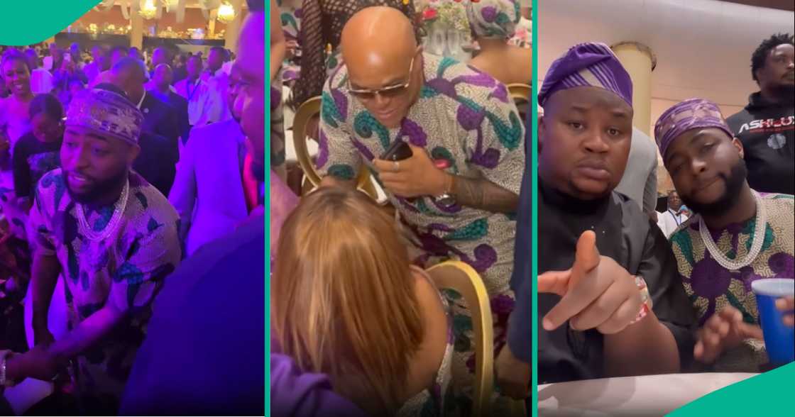 Davido, Cubana Chiefpriest, Farooq Oreagba at Bukola Saraki's mum's burial. Davido, Cubana Chiefpriest, Farooq Oreagba at Bukola Saraki's mum's burial.