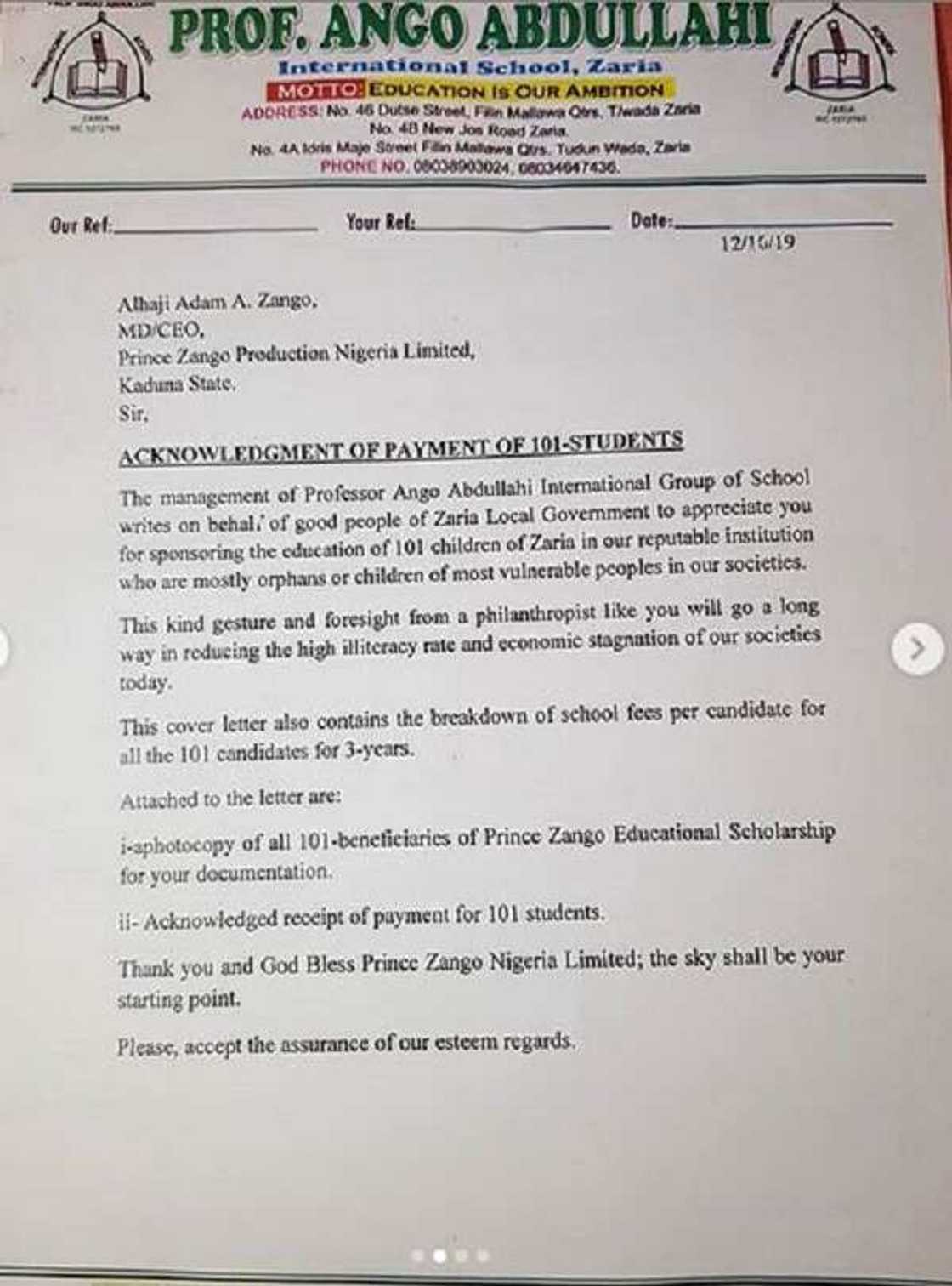 Adam Zango ya kashe N46.75m wajen daukan nauyin karatun dalibai 101 Adam Zango ya kashe N46.75m wajen daukan nauyin karatun dalibai 101