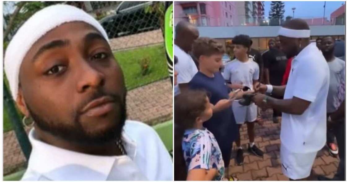 Davido, Oyinbo fans, autograph, lawn tennis Davido, Oyinbo fans, autograph, lawn tennis