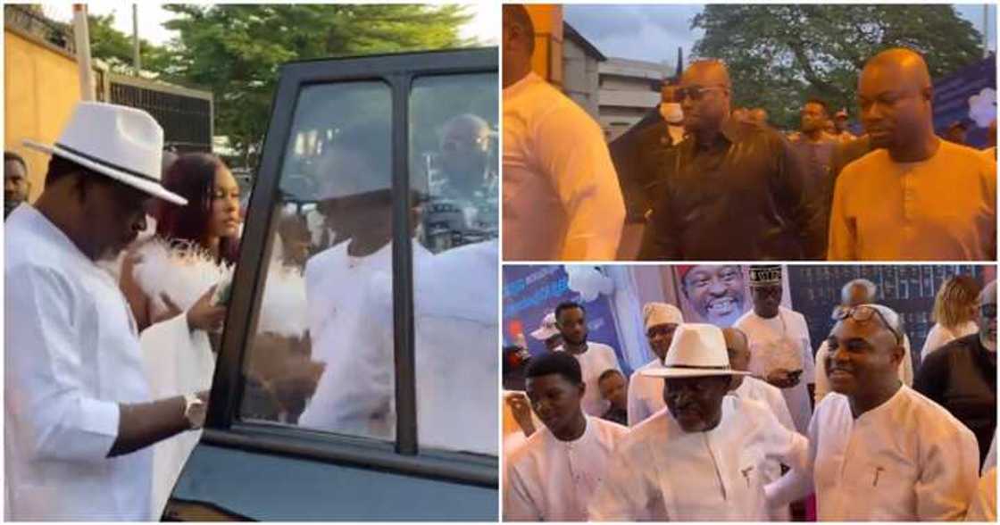 Kanayo arrives birthday party with kids Kanayo arrives birthday party with kids