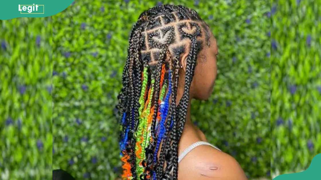 Colourful peekaboo braids Colourful peekaboo braids