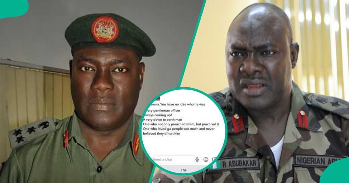Aisha Princess revealed a DM praising General Rabe Abubakar.