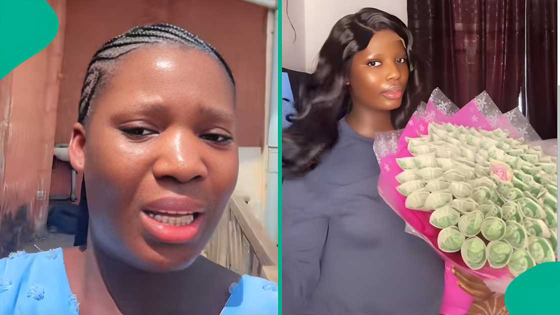 Lady shares disturbing thing she noticed about money bouquet gift.