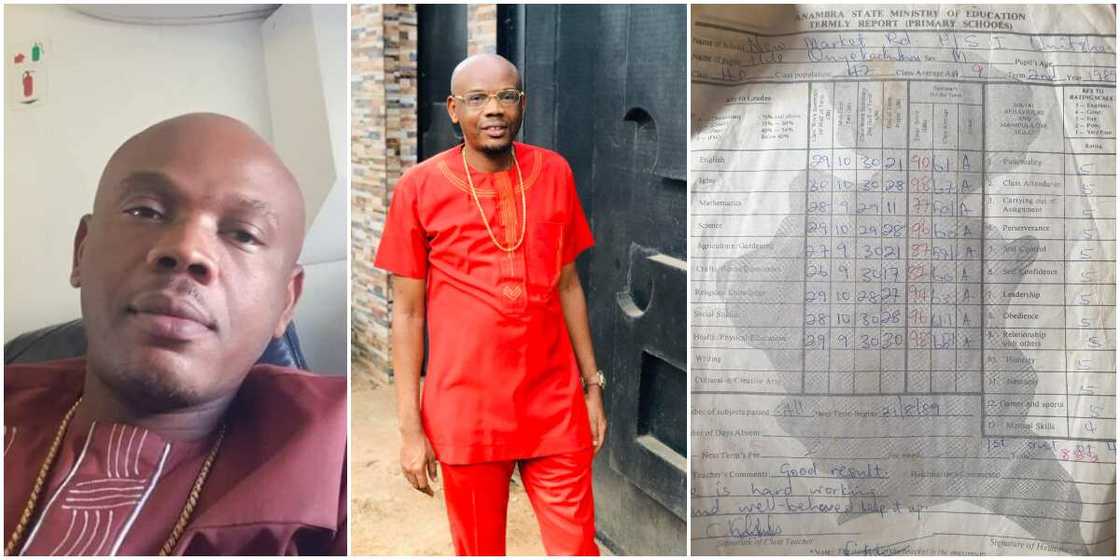 Nigerian man to pressure his kids after finding his old primary school report card, he had straight A's Nigerian man to pressure his kids after finding his old primary school report card, he had straight A's